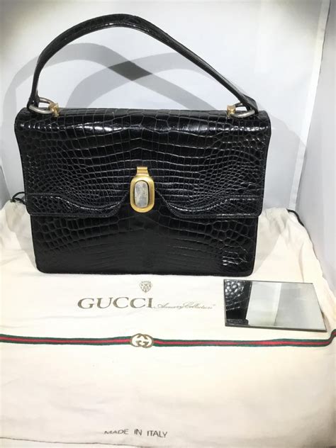 gucci black crocodile bag|crocodile gucci bags for women.